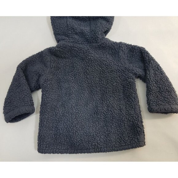 Carters Baby Boys Blue Fluffy Hooded Jacket 9M With Zipper & Pockets - Picture 7 of 8